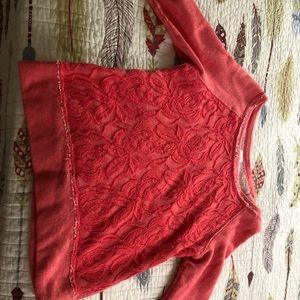 Mossimo brand womens cute sweater with lace front size large